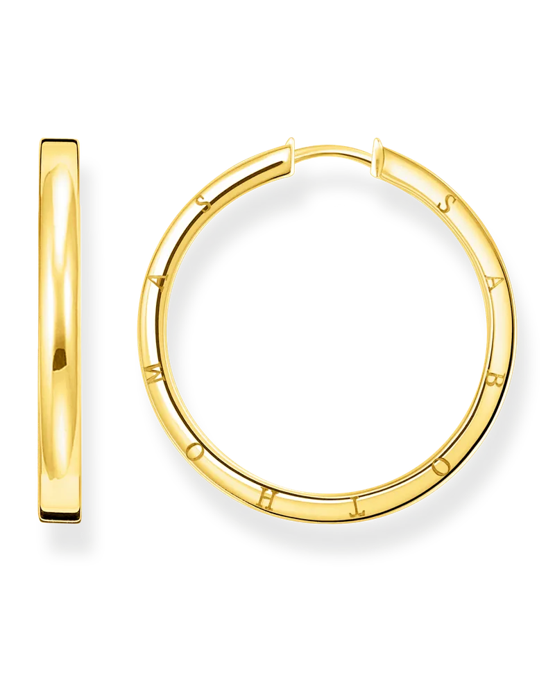 Thomas Sabo Damen Creolen groß gold, Sterlingsilber Gelbgold vergoldet Gelbgoldfarben
