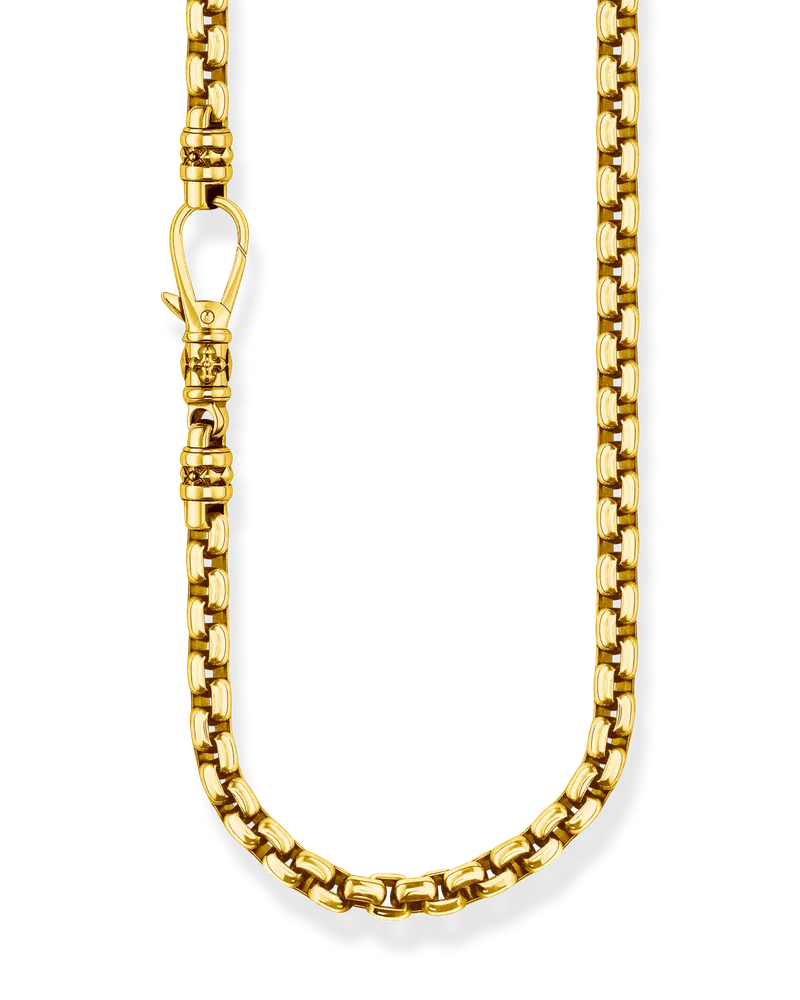 Thomas Sabo Herren Venezia-Kette vergoldet Stärke 5 mm, Sterlingsilber Gelbgold vergoldet Gelbgoldfarben