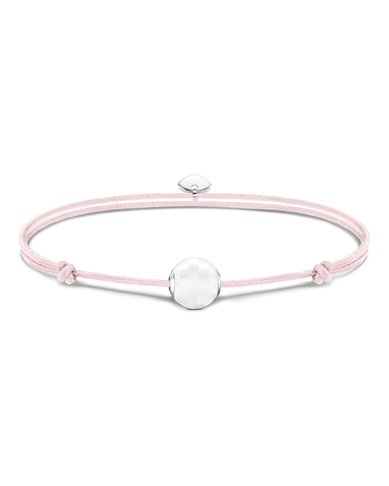 Thomas Sabo Damen Armband Karma Secret mit weißem Jade Bead, Sterlingsilber, Karma Beads Pink