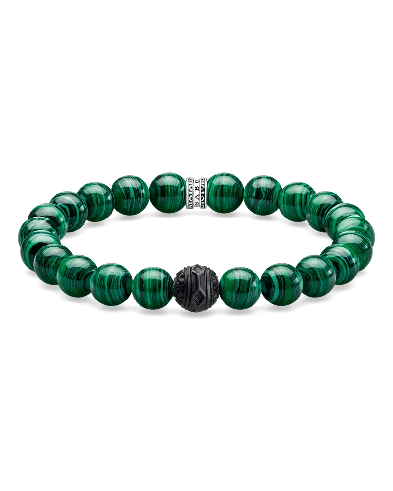 Thomas Sabo Herren Armband Black Cat grün, Sterlingsilber geschwärzt Grün