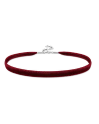 Thomas Sabo Choker aus rotem Samt Silber Rot