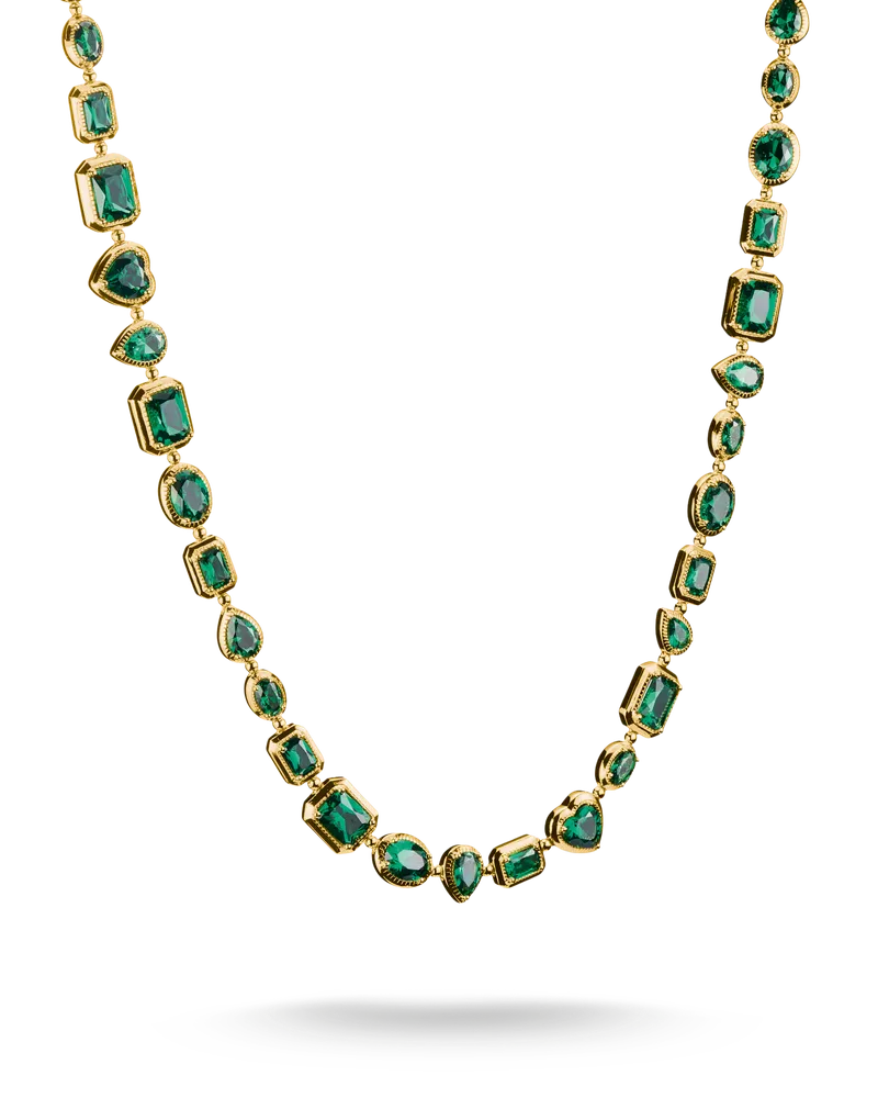 Thomas Sabo Damen Kette Grüne Steine Elyndra 18k Vergoldung, Sterlingsilber Gelbgold vergoldet Gelbgoldfarben