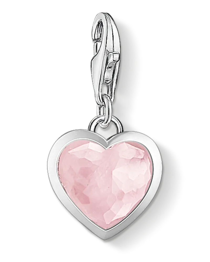 Thomas Sabo Damen Charm-Anhänger rosa Herz , Sterlingsilber, Charm Club Collection Pink