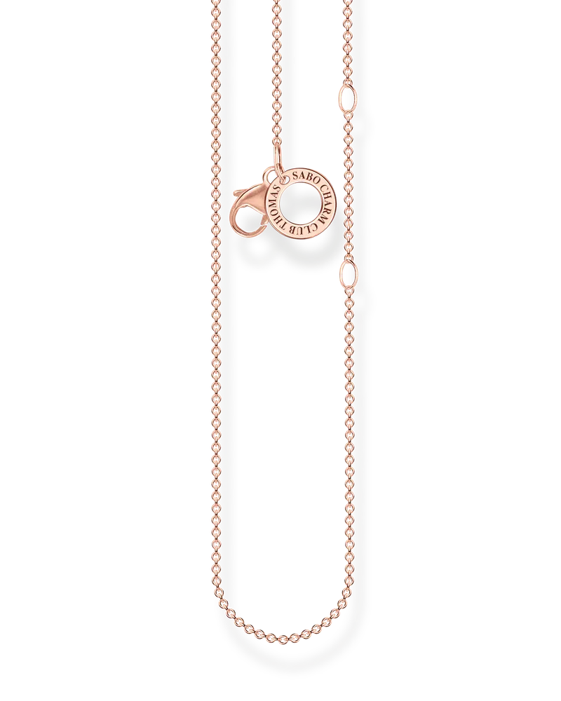 Thomas Sabo Damen Charm-Kette roségold Stärke 1 mm, Sterlingsilber Roségold vergoldet, Charm Club Collection Roségoldfarben
