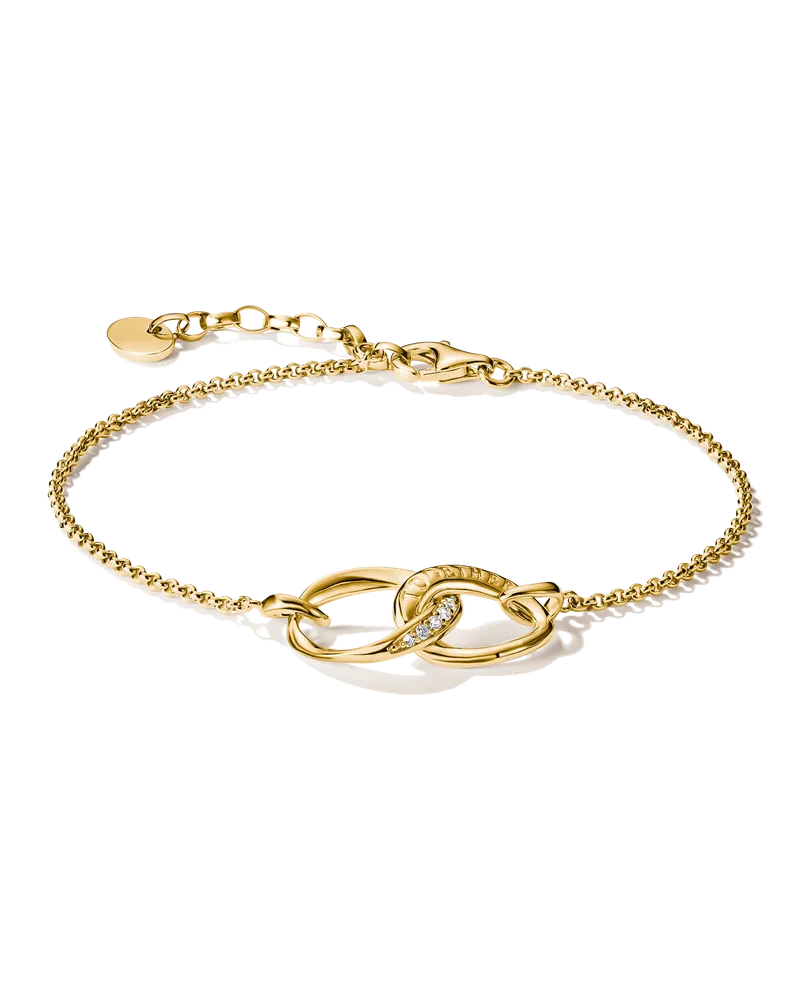 Thomas Sabo Damen Armband Together mit weißem Zirkonia, M01 Gelbgoldfarben
