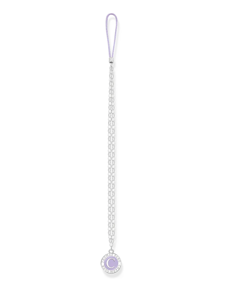 Thomas Sabo Herren Charm Club Handykette lang mit Charmista Coin silber, Edelstahl Silberfarben
