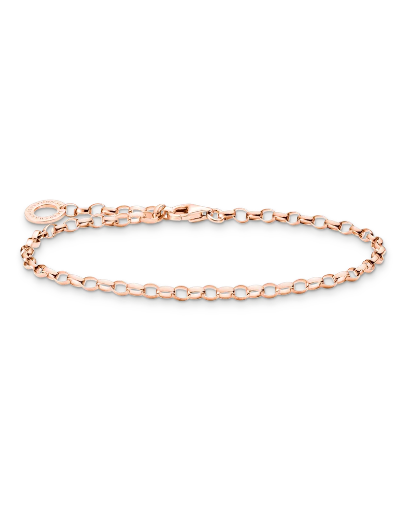 Thomas Sabo Damen Charm-Armband, Sterlingsilber Roségold vergoldet, Charm Club Collection Roségoldfarben