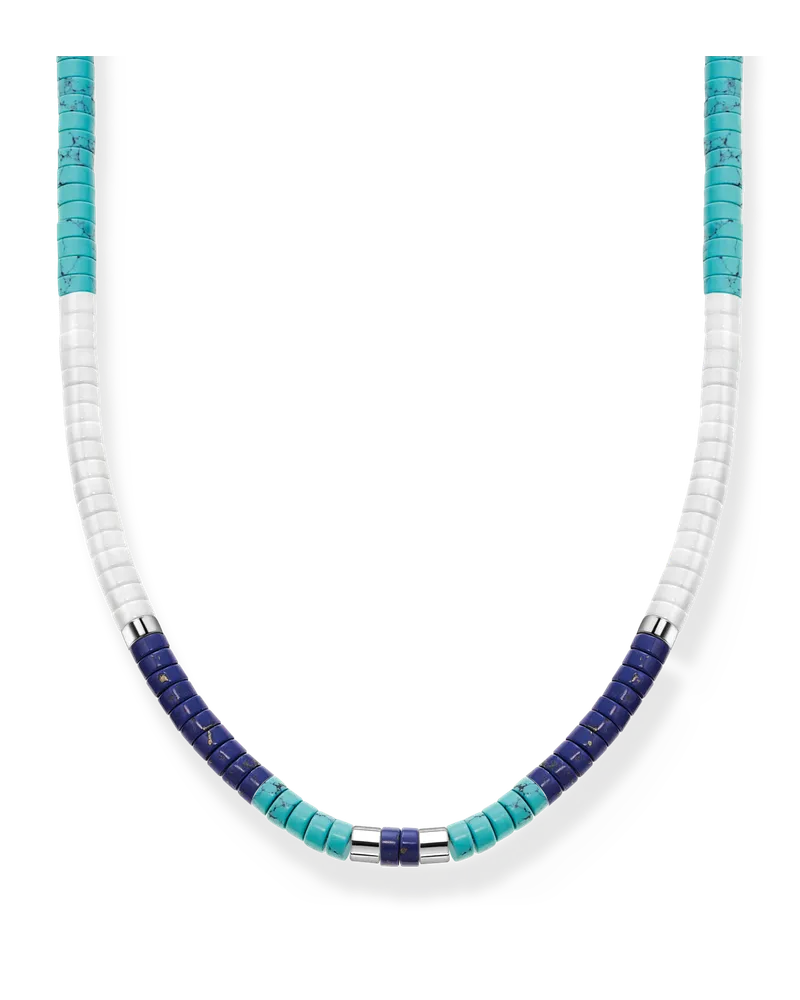 Thomas Sabo Damen Kette mit blauen Steinen, 058, Charming Collection Dunkelblau