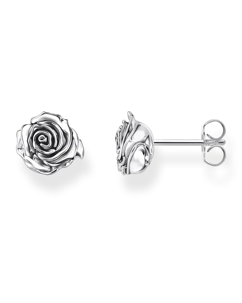 Thomas Sabo Herren Ohrstecker Midnight Rose Silber, Sterlingsilber geschwärzt Silberfarben