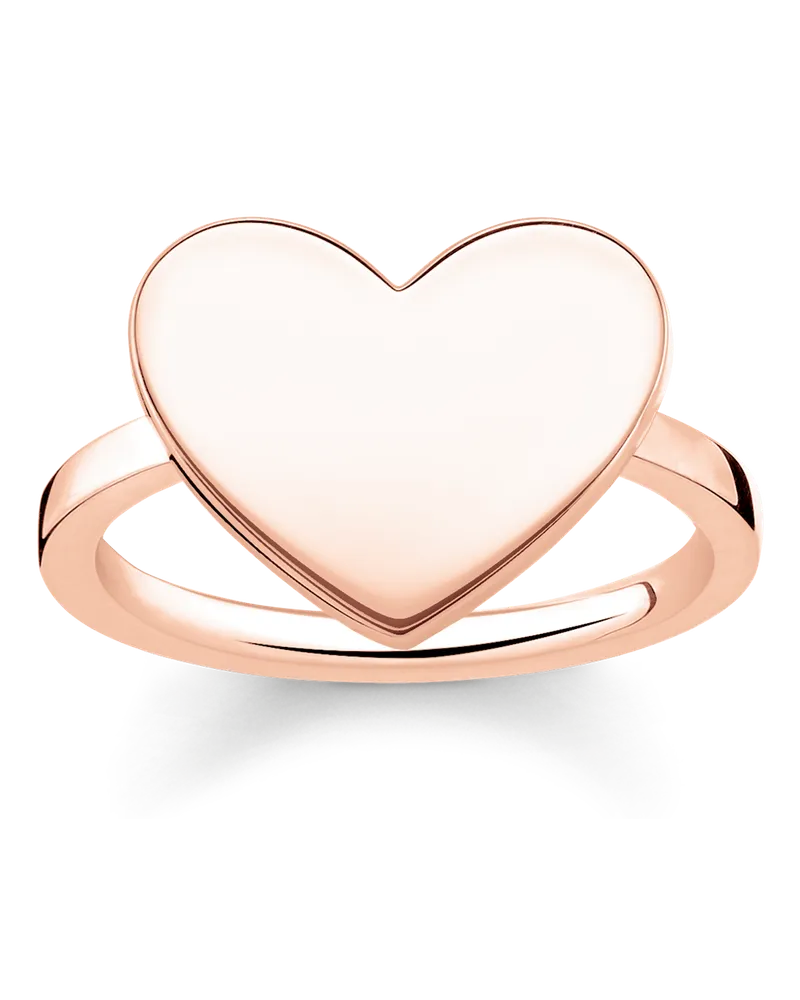 Thomas Sabo Damen Ring Herz, Sterlingsilber Roségold vergoldet Roségoldfarben