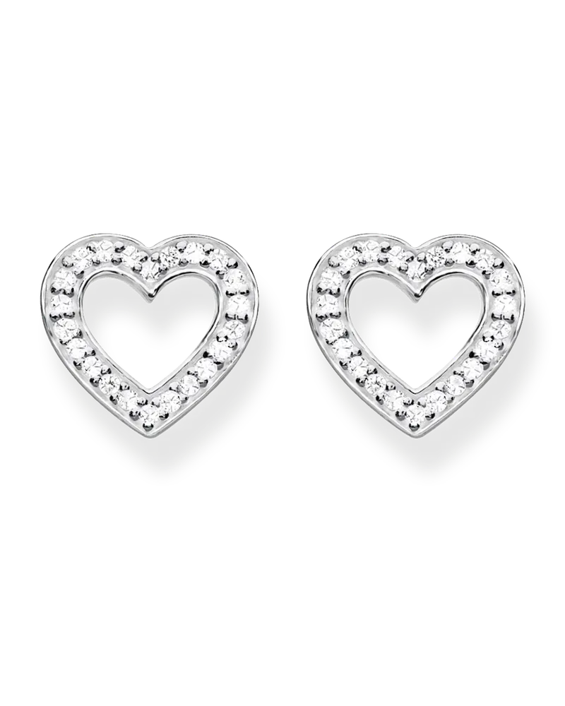 Thomas Sabo Damen Ohrstecker Herzen groß, Sterlingsilber Silberfarben