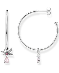 Thomas Sabo Creolen Blüte silber mit rosa Stein Pink