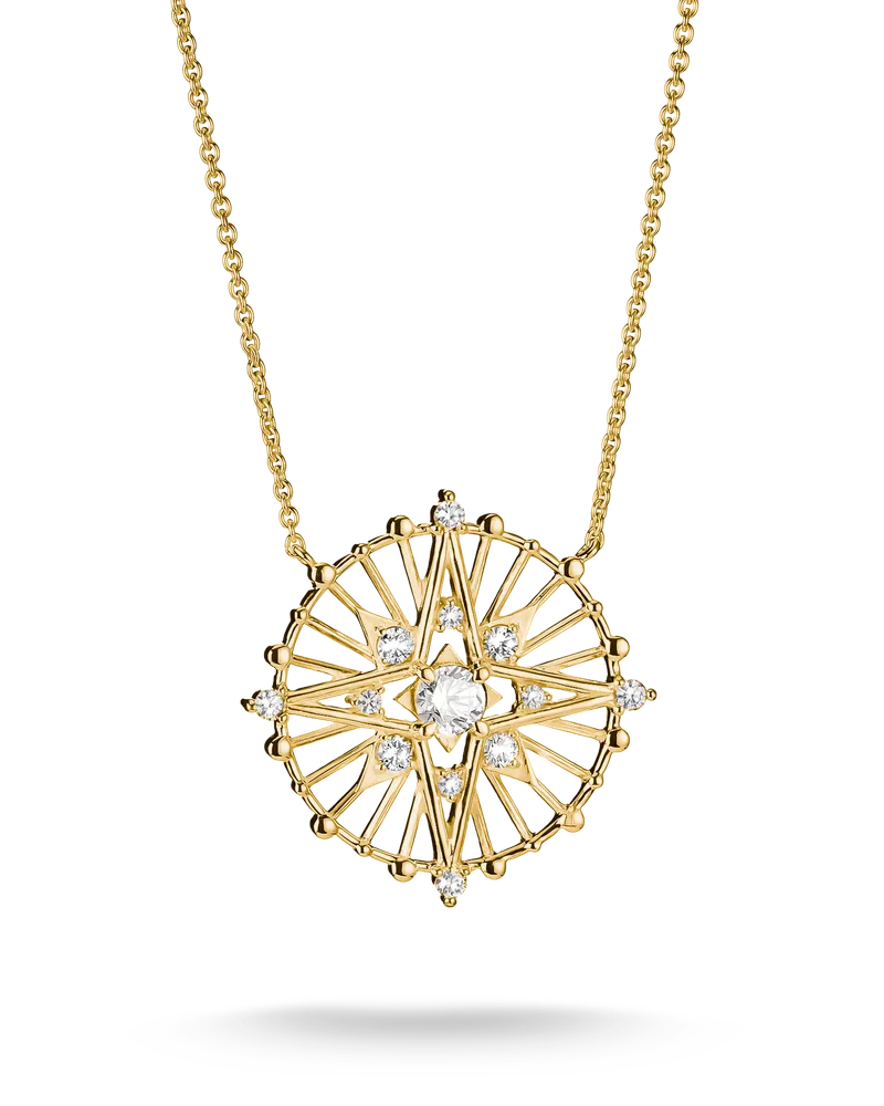 Thomas Sabo Kette Talisman mit blauen Steinen weiß KE2393-M01-14-L45V Gelbgoldfarben