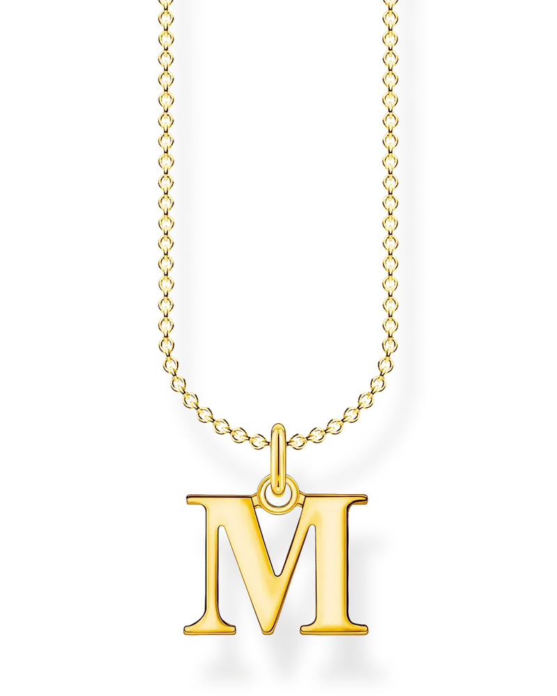 Thomas Sabo Damen Kette Buchstabe M gold, Sterlingsilber Gelbgold vergoldet, Charming Collection Gelbgoldfarben
