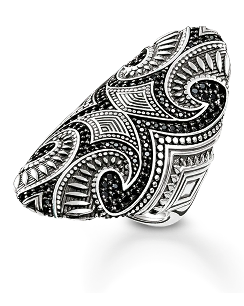 Thomas Sabo Damen Ring Maori , Sterlingsilber Schwarz