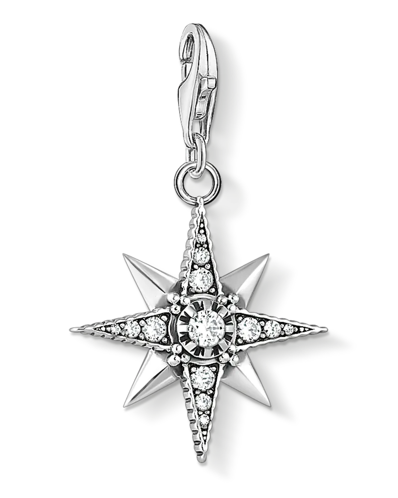 Thomas Sabo Damen Charm-Anhänger Royalty Stern, Sterlingsilber, Charm Club Collection Silberfarben
