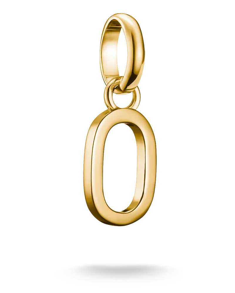 Thomas Sabo Damen Charm-Anhänger Buchstabe O Connect vergoldet, Sterlingsilber Gelbgold vergoldet Gelbgoldfarben