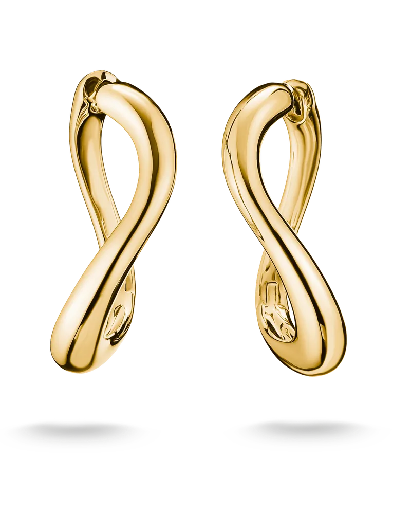 Thomas Sabo Damen Creolen in Wellenform, M01 Gelbgoldfarben