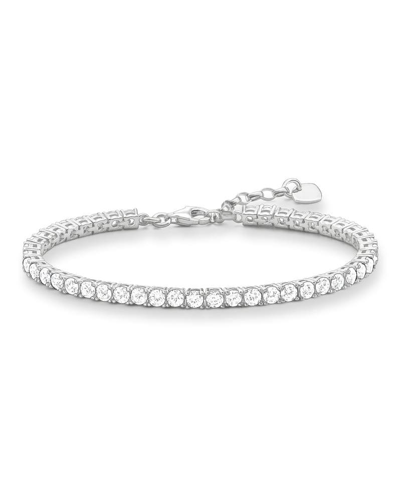 Thomas Sabo Damen Tennisarmband mit weißen Steinen Silber, Sterlingsilber, Glam & Soul Silberfarben