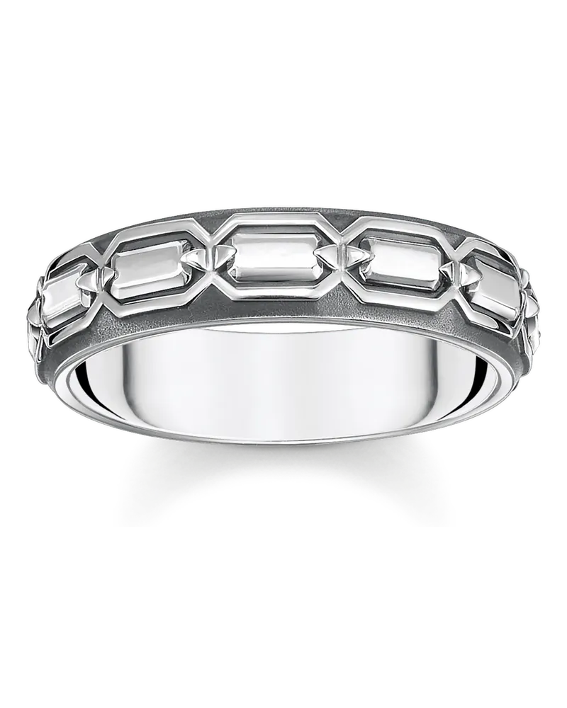 Thomas Sabo Herren Ring Krokodilpanzer Silber geschwärzt, Sterlingsilber geschwärzt Silberfarben