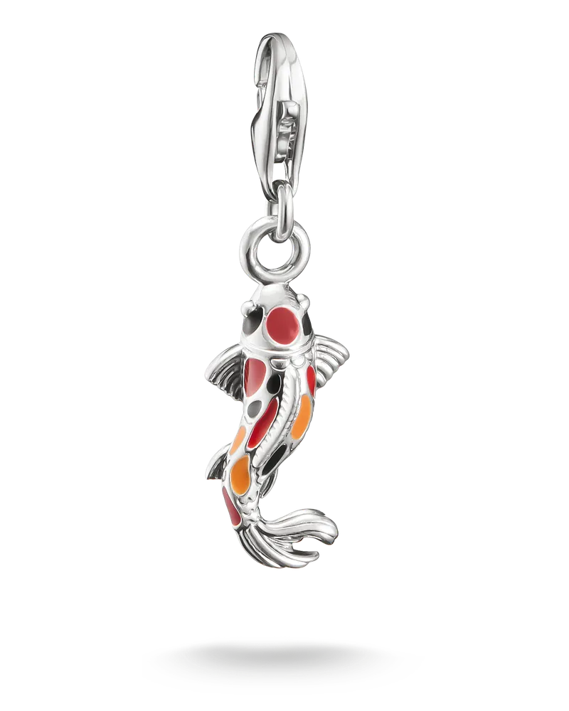 Thomas Sabo Damen Charm-Anhänger Koi Original Silber, Sterlingsilber, Charm Club Collection Orange