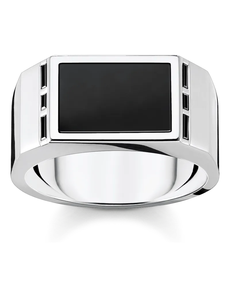 Thomas Sabo Herren Ring schwarz, Sterlingsilber Schwarz