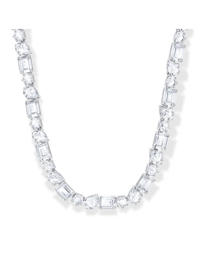 Thomas Sabo Damen Choker mit weißen Steinen in drei Schliffarten Silber, Sterlingsilber Silberfarben