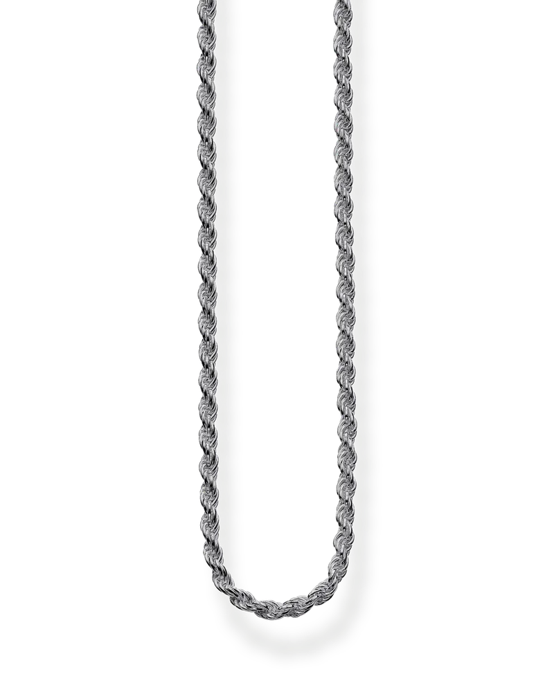 Thomas Sabo Damen Kordelkette geschwärzt Stärke 1,3 mm, Sterlingsilber geschwärzt Silberfarben