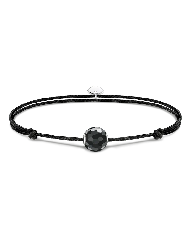 Thomas Sabo Damen Armband Karma Secret mit schwarzem Obsidian Bead, Sterlingsilber, Karma Beads Schwarz