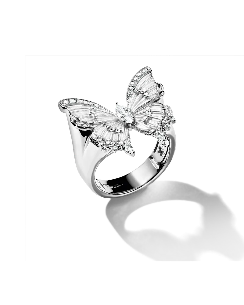 Thomas Sabo Damen Cocktailring Schmetterling Butterfly Paradise mit Steinen Silber, Sterlingsilber Silberfarben