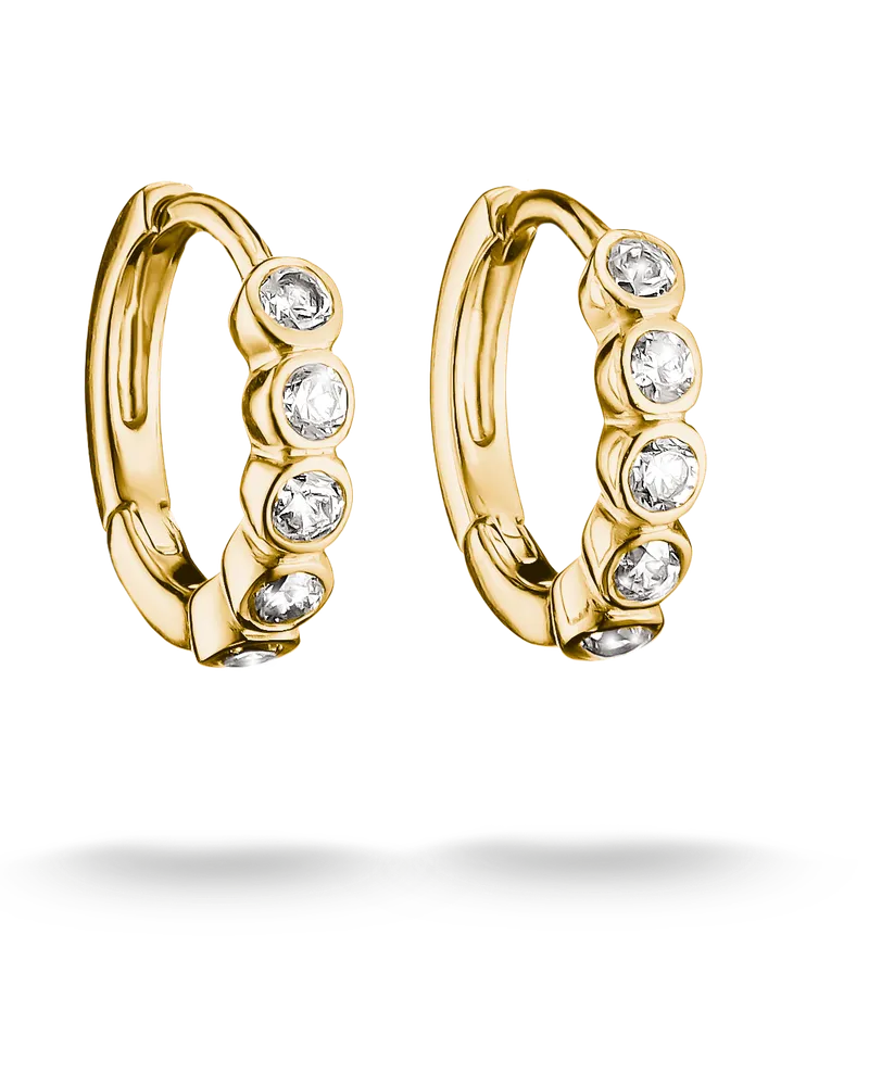 Thomas Sabo Creolen mit weißem Zirkonia weiß CR777-M01-14 Gelbgoldfarben