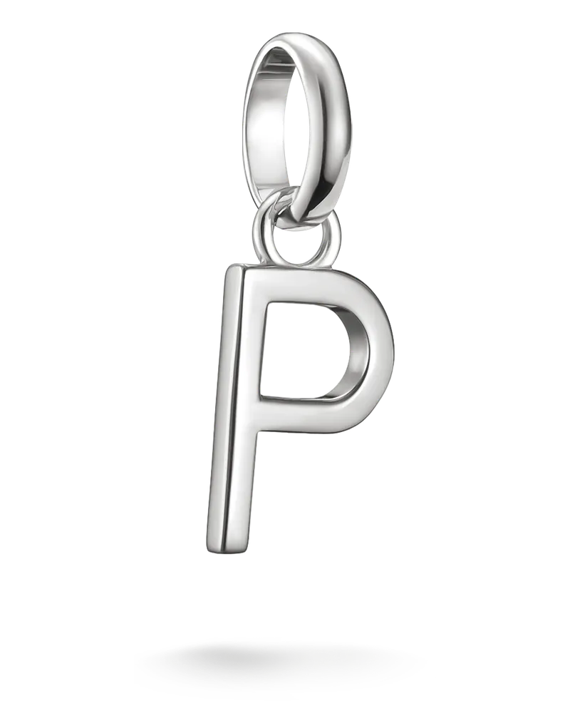 Thomas Sabo Damen Charm-Anhänger Buchstabe P Connect Silber, Sterlingsilber Silberfarben