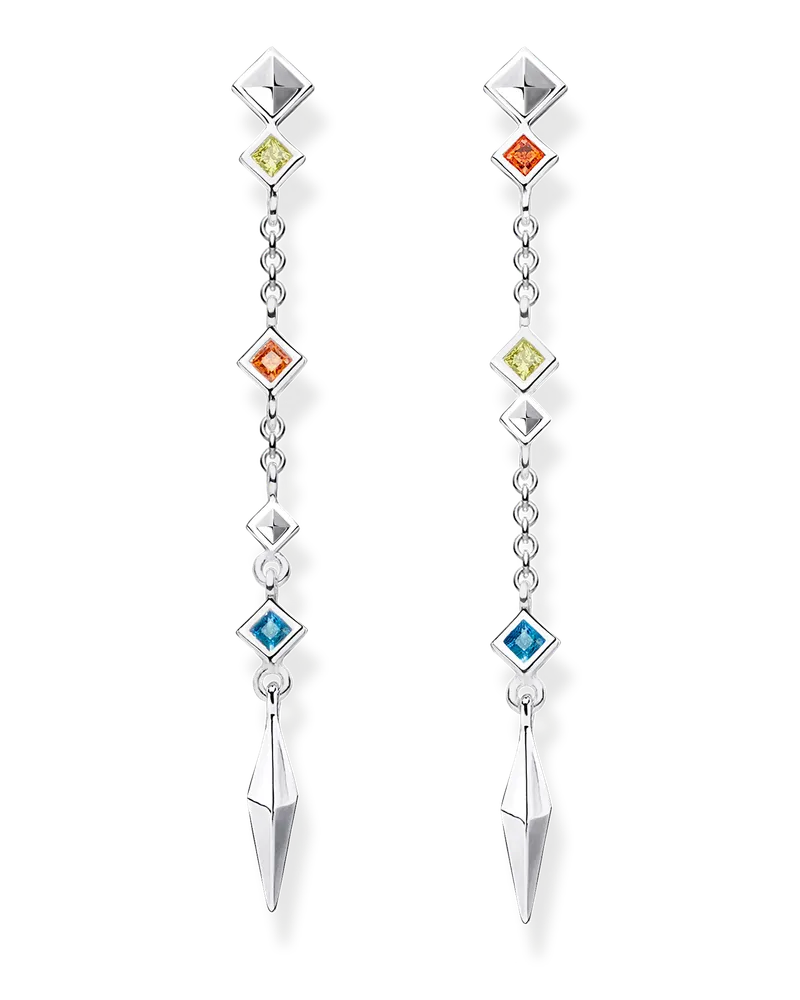 Thomas Sabo Damen Ohrringe MisMatch, Sterlingsilber Grün