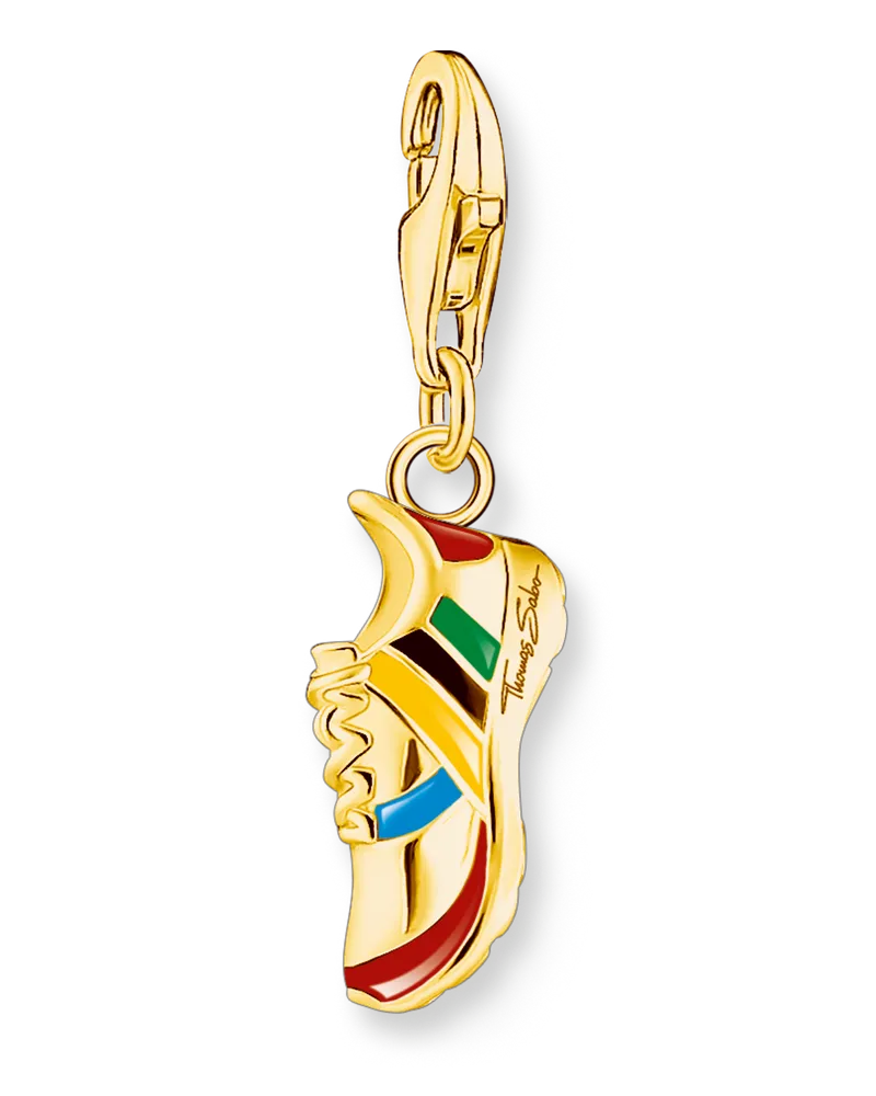 Thomas Sabo Damen Charm-Anhänger bunter Sportschuh vergoldet, Sterlingsilber Gelbgold vergoldet, Charm Club Collection Gelb