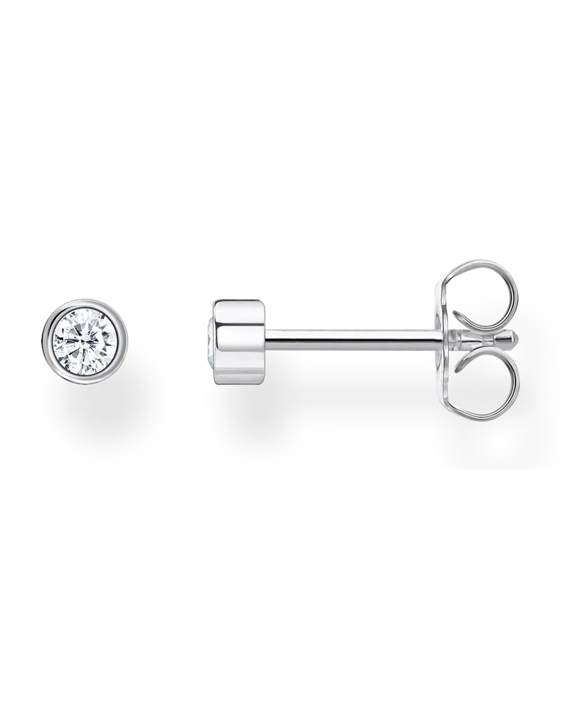 Thomas Sabo Damen Einzel Ohrstecker weißer Stein silber, Sterlingsilber, Charming Collection Silberfarben