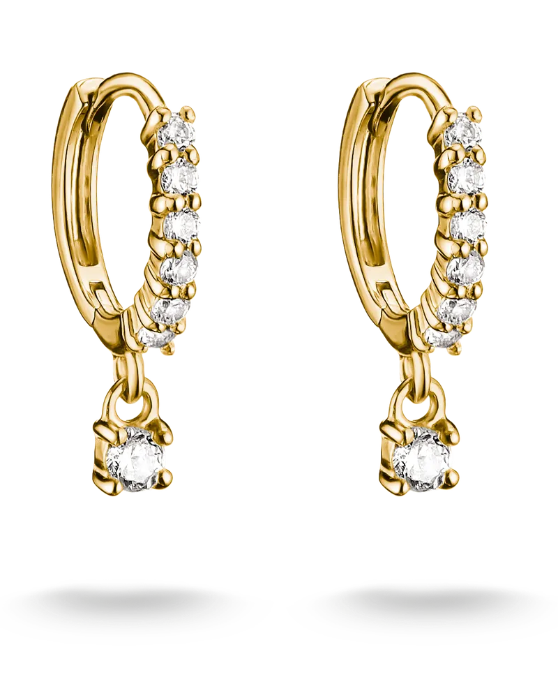 Thomas Sabo Creolen mit weißem Zirkonia im Brillantschliff weiß CR781-M01-14 Gelbgoldfarben