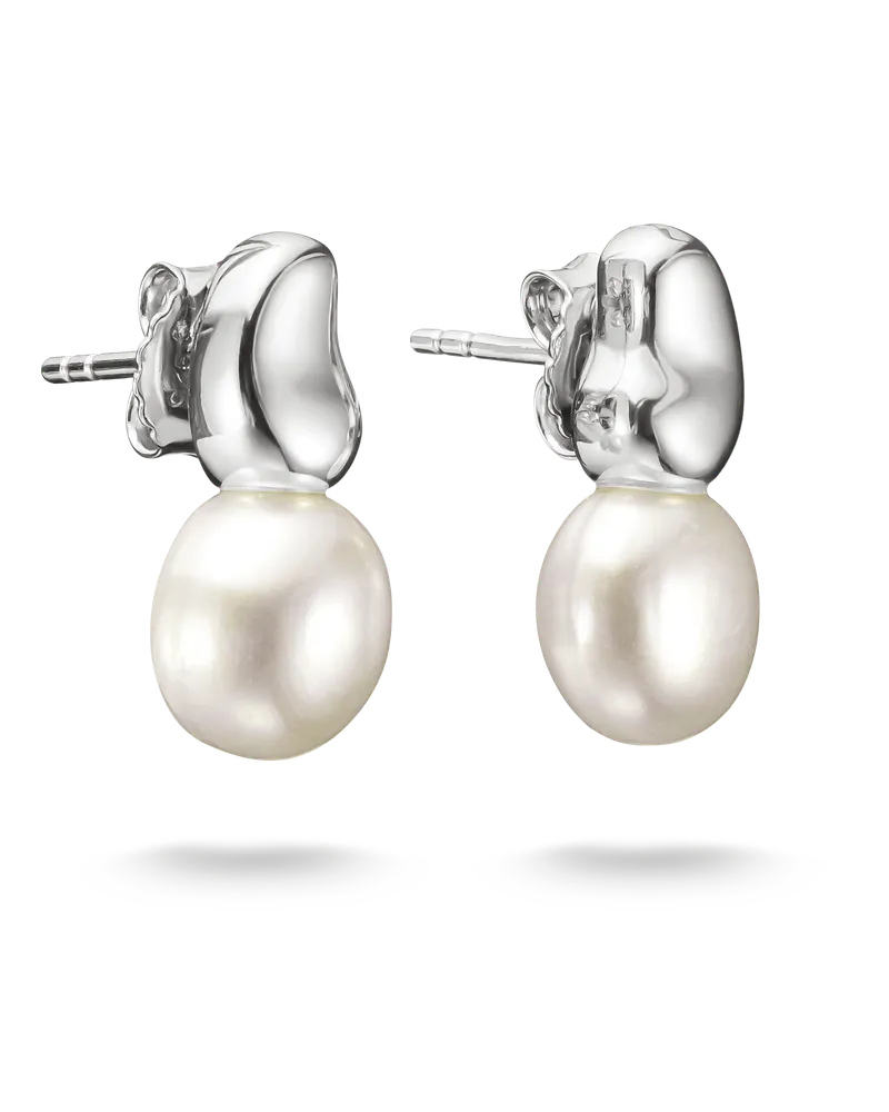 Thomas Sabo Damen Ohrstecker Perle, Sterlingsilber Silberfarben