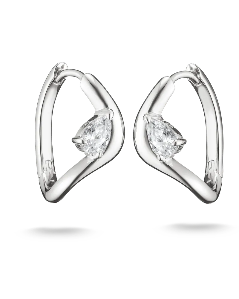 Thomas Sabo Damen Creolen mit weißem Zirkonia in Tropfenform, Sterlingsilber Silberfarben