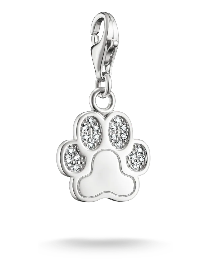 Thomas Sabo Damen Charm-Anhänger Tatze / Pfote , Sterlingsilber, Charm Club Collection Silberfarben