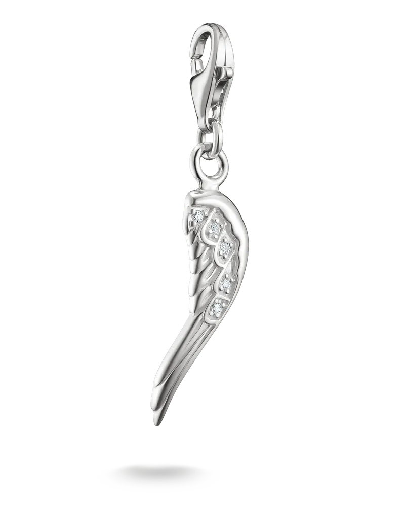 Thomas Sabo Damen Charm-Anhänger Engelsflügel, Sterlingsilber, Charm Club Collection Silberfarben