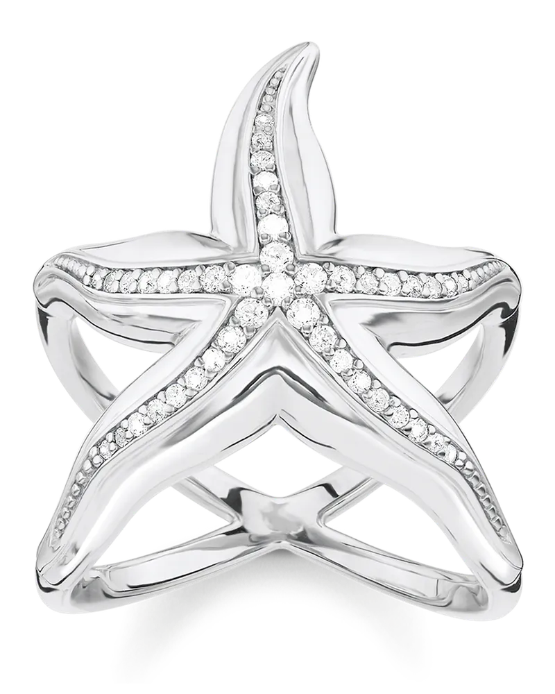 Thomas Sabo Damen Ring Seestern, Sterlingsilber Silberfarben