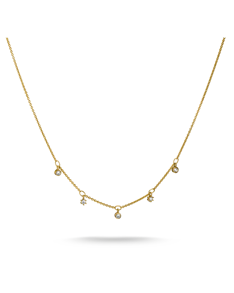 Thomas Sabo Damen Kette mit weißem Zirkonia, M01, Charming Collection Gelbgoldfarben