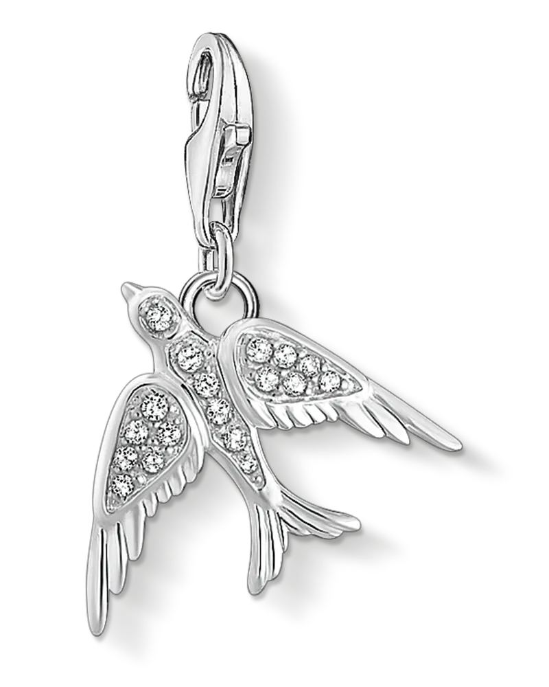 Thomas Sabo Damen Charm-Anhänger Vogel, Sterlingsilber, Charm Club Collection Silberfarben