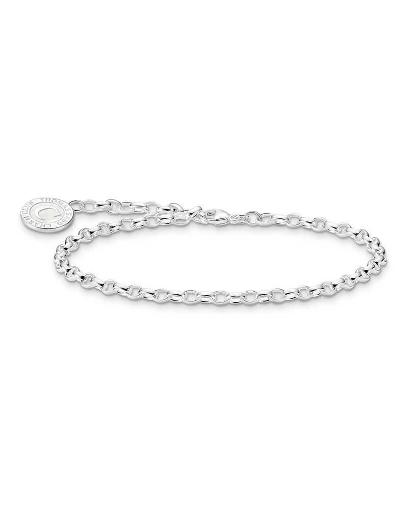 Thomas Sabo Damen Charm-Armband mit weißem Coin Silber, Sterlingsilber, Charm Club Collection Silberfarben