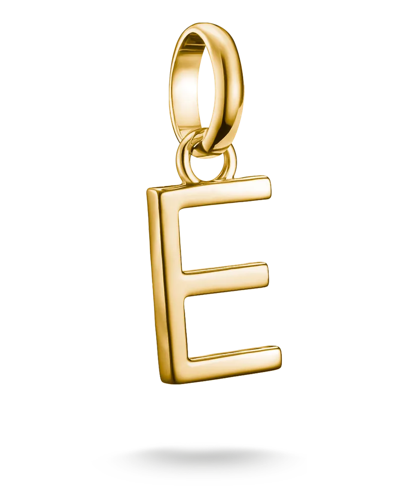 Thomas Sabo Damen Charm-Anhänger Buchstabe E Connect vergoldet, Sterlingsilber Gelbgold vergoldet Gelbgoldfarben