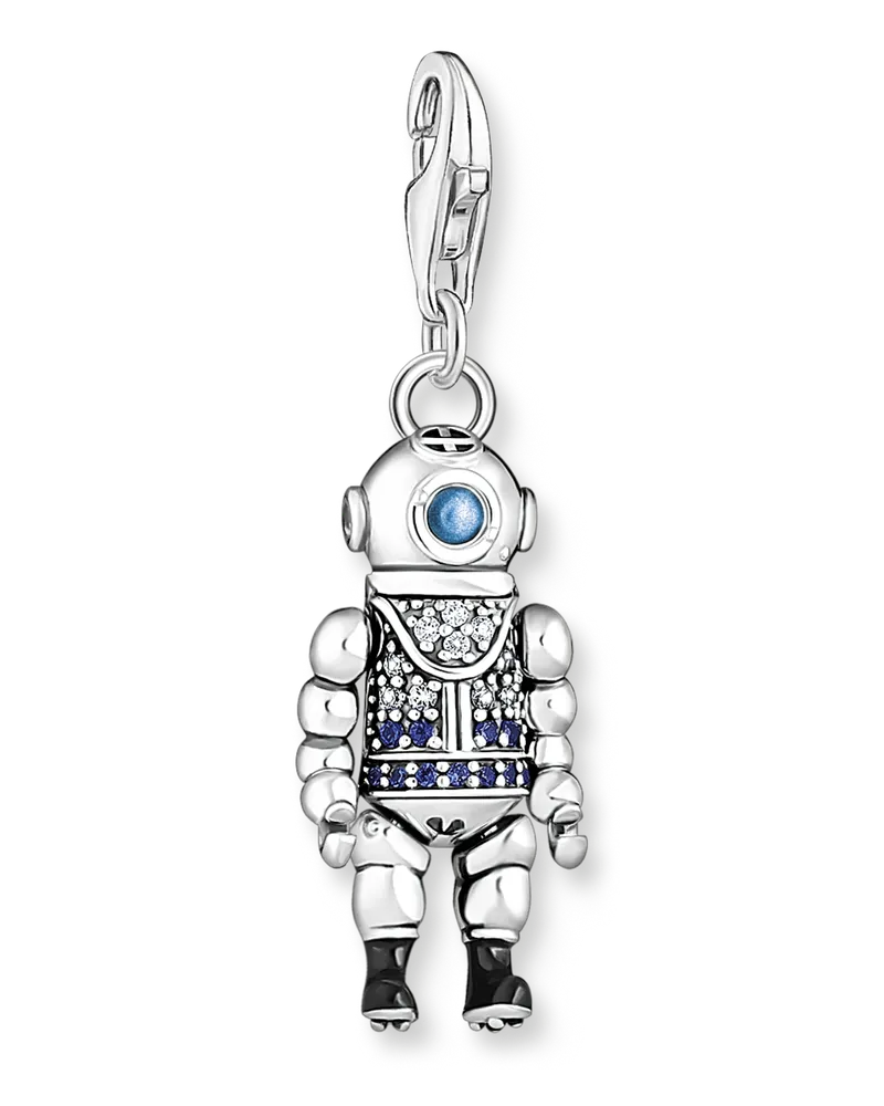 Thomas Sabo Damen Charm-Anhänger Taucher silber, Sterlingsilber Dunkelblau