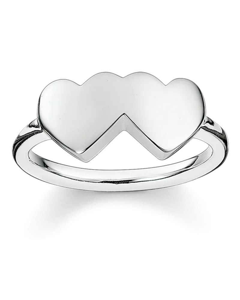 Thomas Sabo Damen Ring Herzen, Sterlingsilber Silberfarben