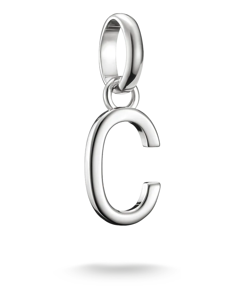 Thomas Sabo Damen Charm-Anhänger Buchstabe C Connect Silber, Sterlingsilber Silberfarben