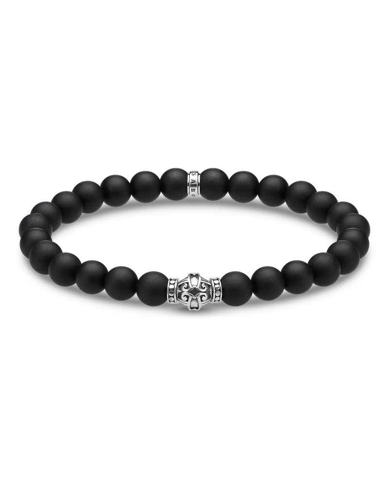 Thomas Sabo Herren Armband Ornament schwarz, Sterlingsilber Schwarz