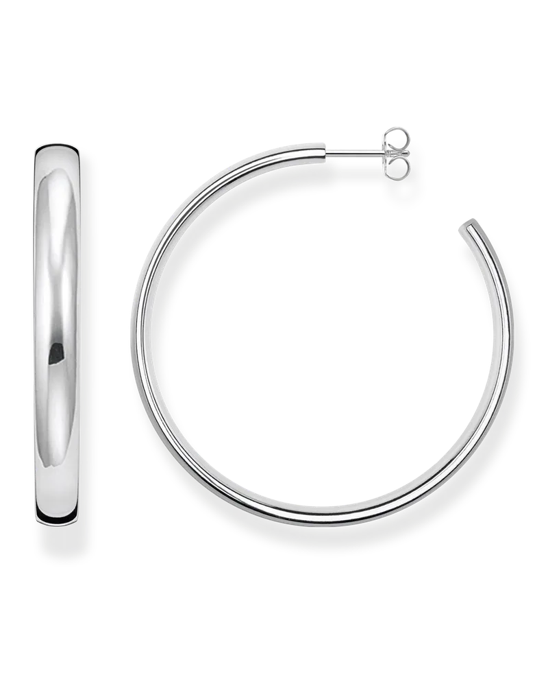 Thomas Sabo Damen Creolen Chunky groß Silber, Sterlingsilber Silberfarben